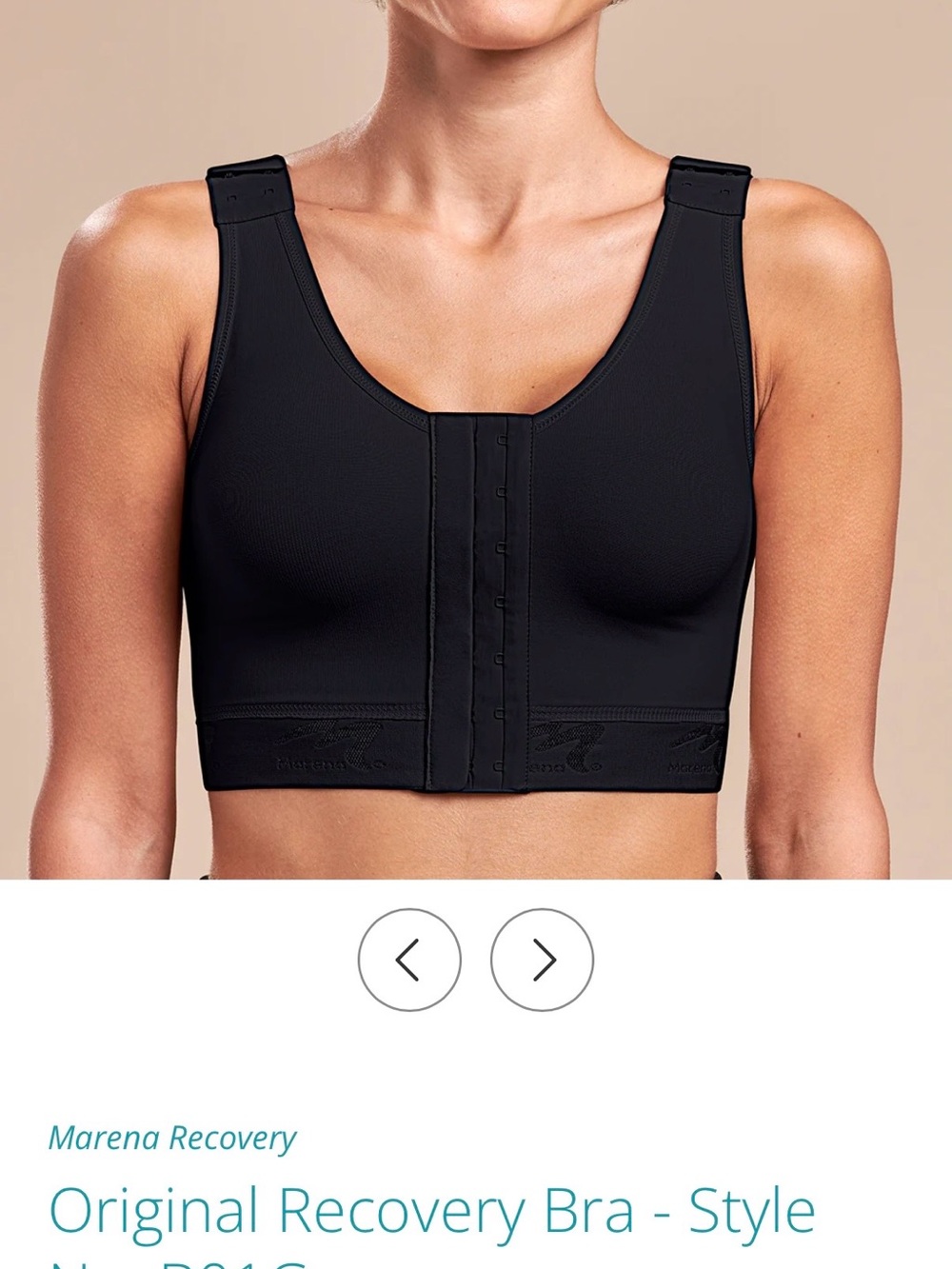 Marena Recovery Original Front-Closure Recovery Bra in Black
